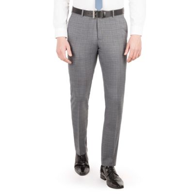 Red Herring Grey with blue overcheck slim fit trouser